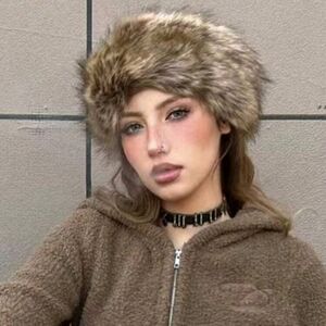 Elegant Brown Faux Fur Headband